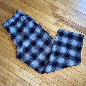Pendleton Pajama Lounge Pants Flannel Buffalo Check Plaid Neutral Gray Black